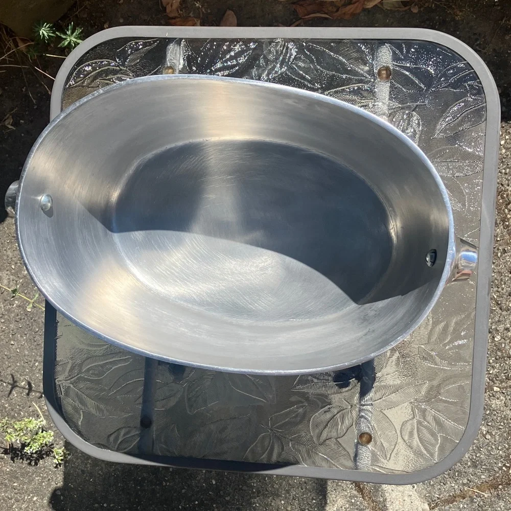 Pewter Beverage Champagne Wine Cooler Tub w. Knobs 14x8x6